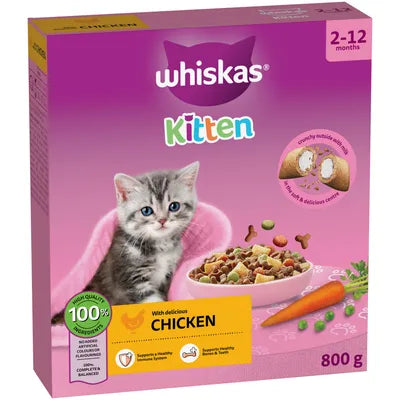 Whiskas Kitten 2 - 12 Months with Chicken, 800g