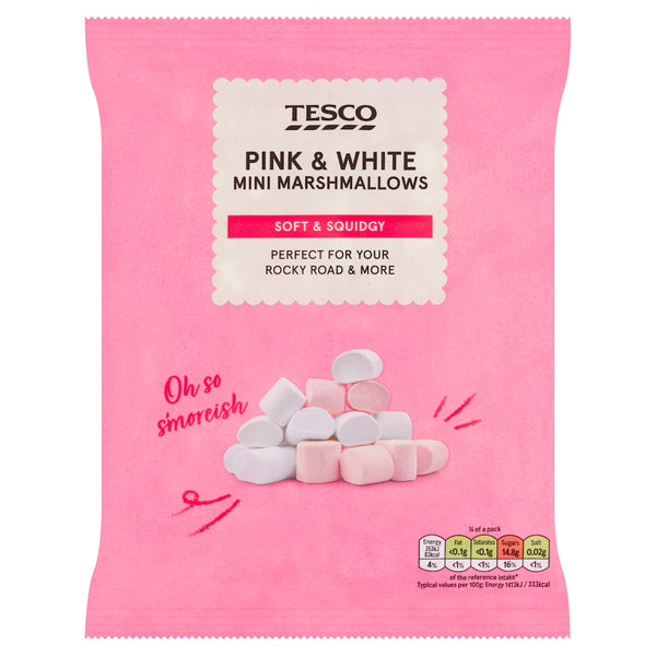 Tesco Pink & White Mini Marshmallows, 100g