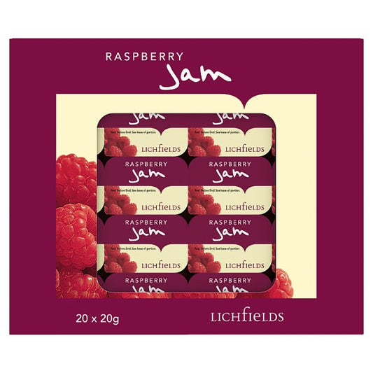 Individual Portions Lichfields Raspberry Jam 20 x 20g