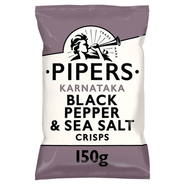 Pipers Black Pepper & Sea Salt Sharing Bag Crisps, 150g