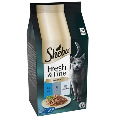 Sheba Fresh Choice Cat Pouches Fish in Gravy, 6x50g