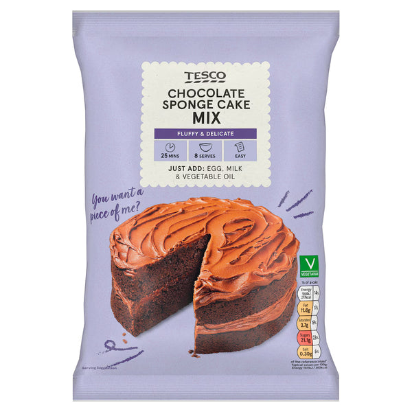 Tesco Chocolate Sponge Cake Mix, 400g