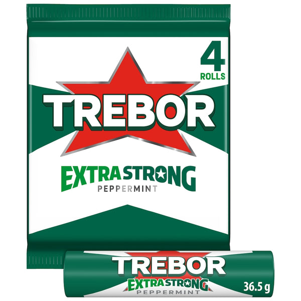 Trebor Extra Strong Peppermint Mints, 4x36.4g