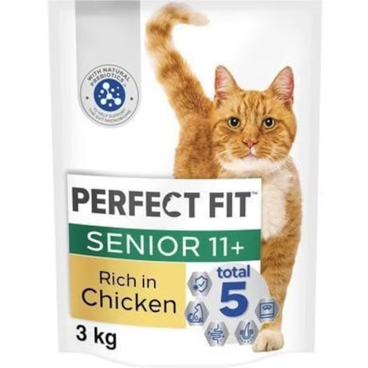 Perfect Fit Senior Complete Dry Cat Food Chicken, 4x750g
