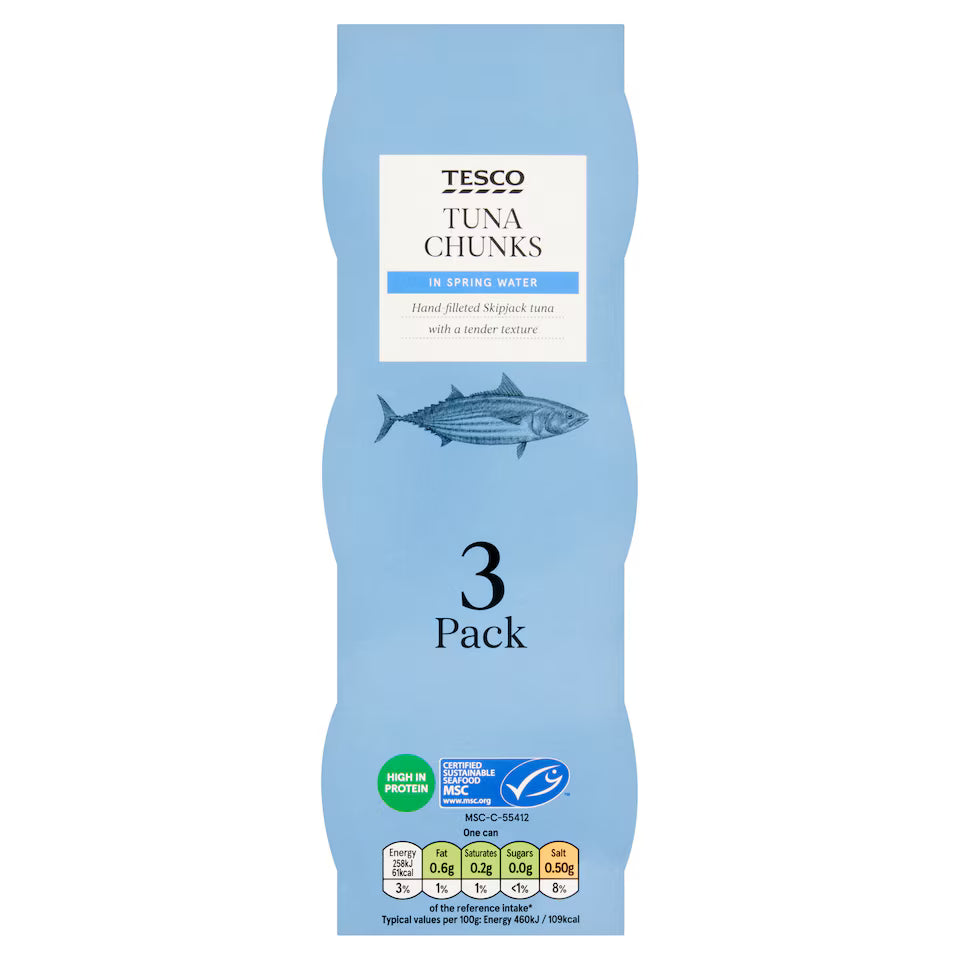 Tesco Tuna Chunks In Spring Water 3X80g