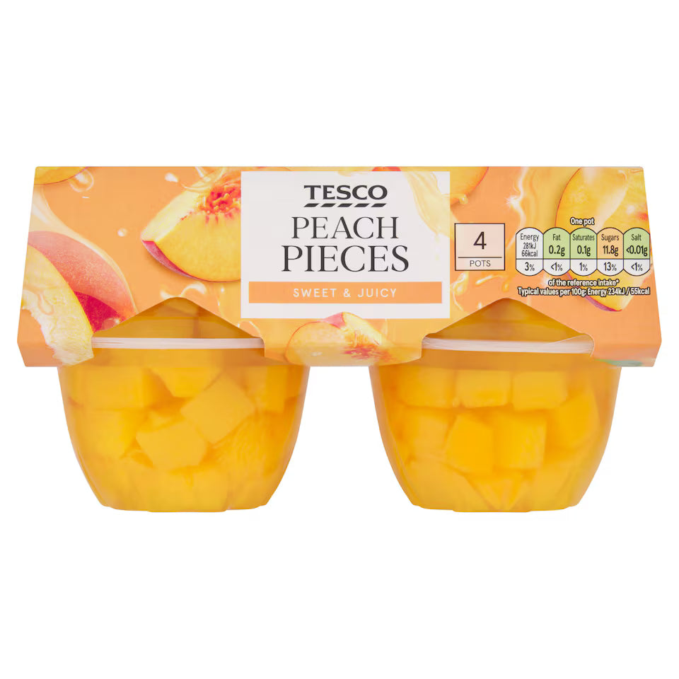 Tesco Peach Pieces, 4x120g