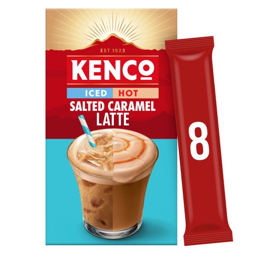 Kenco Iced Hot Salted Caramel Latte Instant Coffee 8 Sachets 162.4g
