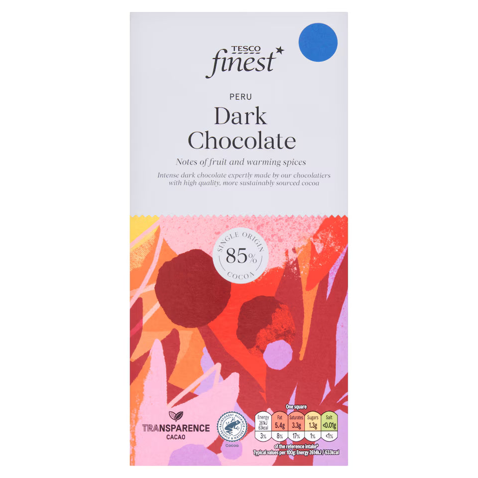 Tesco Finest Peru Dark Chocolate 85% 100g