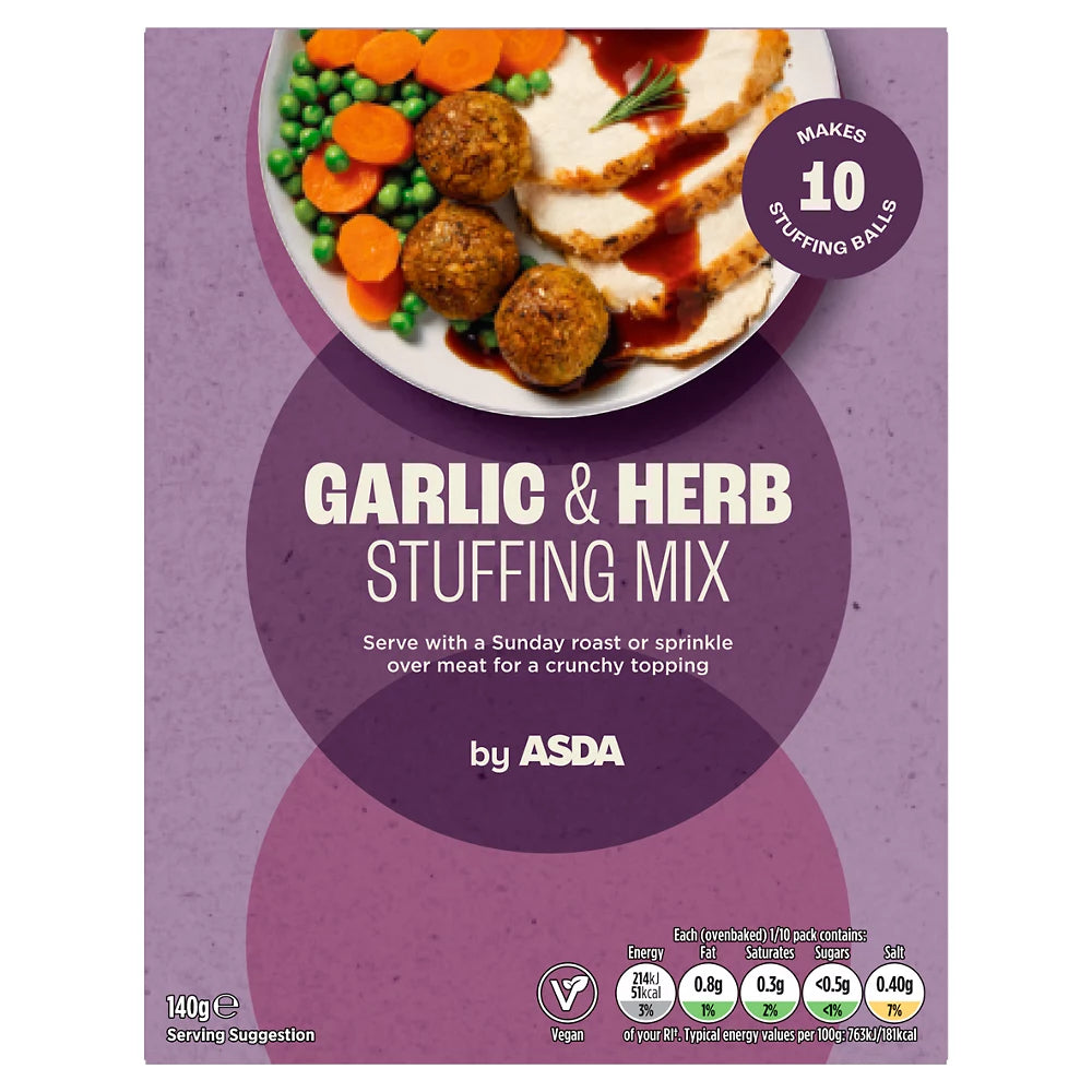ASDA Garlic & Herb Stuffing Mix 140g