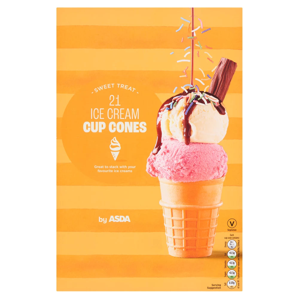 ASDA 21 Ice Cream Cup Cones