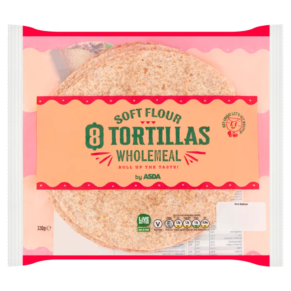 ASDA 8 Tortillas Wholemeal 320g