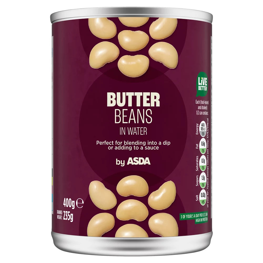 ASDA Butter Beans in Water 400g