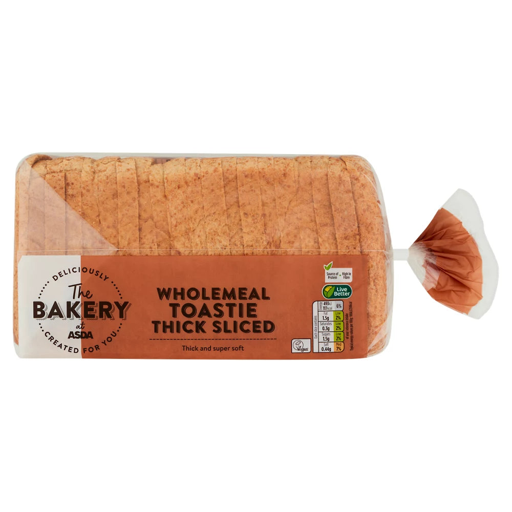 The BAKERY at ASDA The Bakery Wholemeal Toastie Thick Sliced 800g
