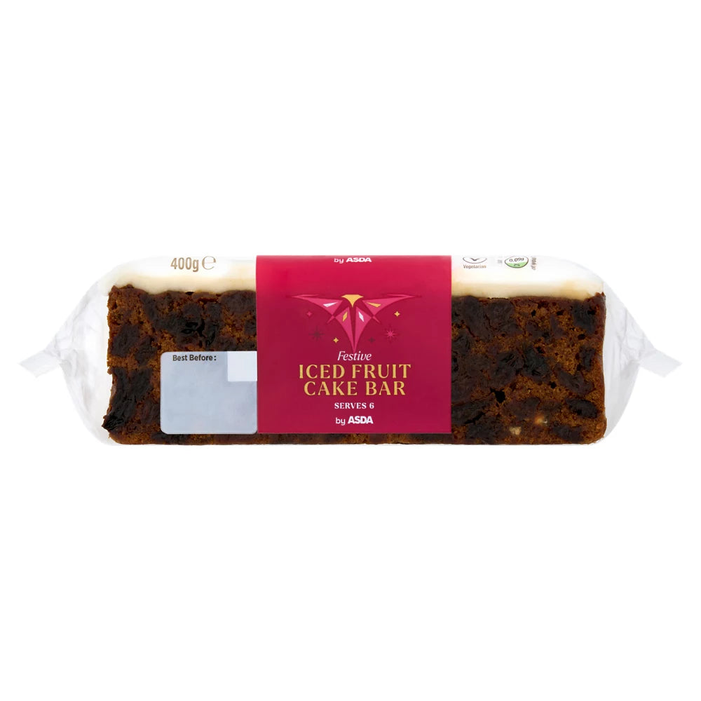 ASDA Festive Iced Fruit Cake Bar 400g