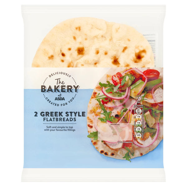 The BAKERY at ASDA The Bakery at 2 Greek Style Flatbreads