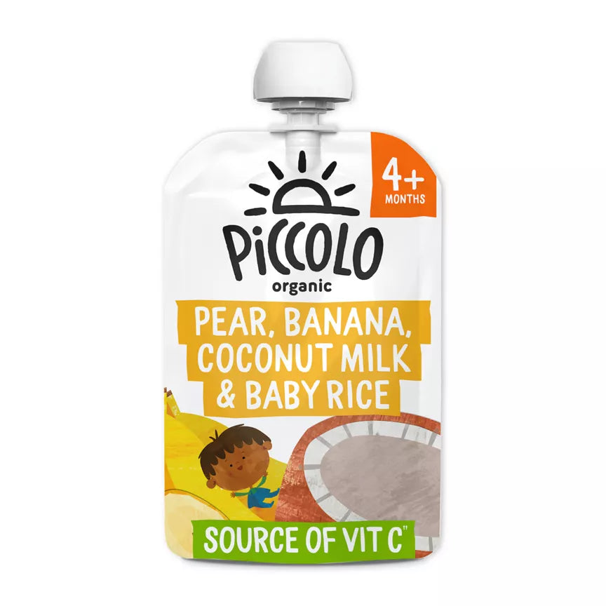 Piccolo Organic Pear, Banana, Coconut Milk & Baby Rice, 100g