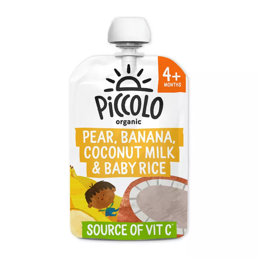 Piccolo Organic Pear, Banana, Coconut Milk & Baby Rice 100g