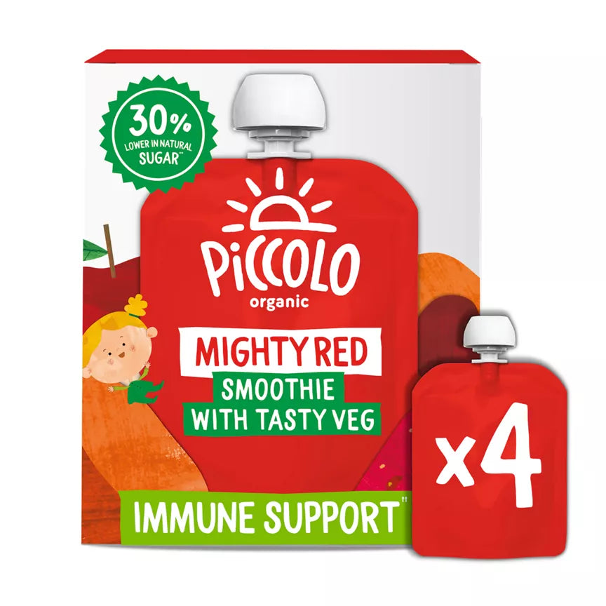 Piccolo Organic Mighty Red Smoothie With Vegetable, 4x90g