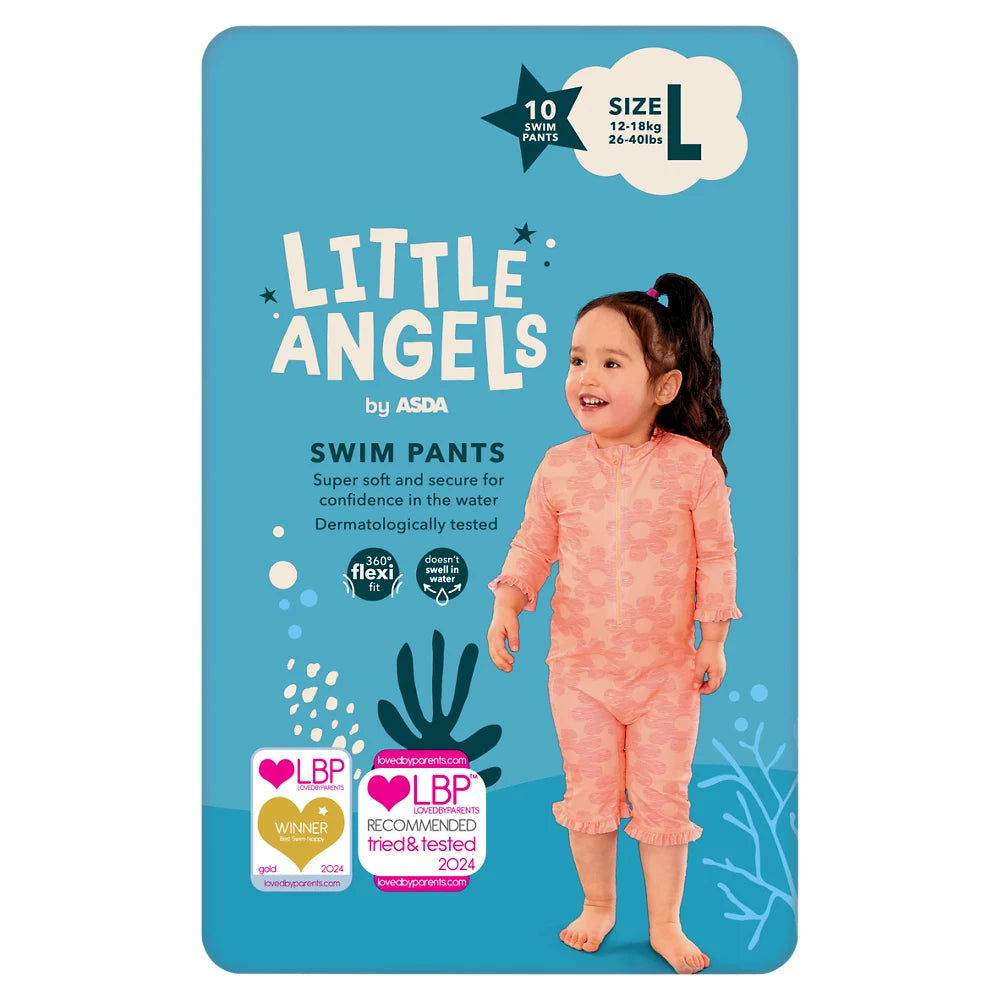 LITTLE ANGELS by ASDA 10 Swim Pants Size L, 12-18kg (26-40lbs)