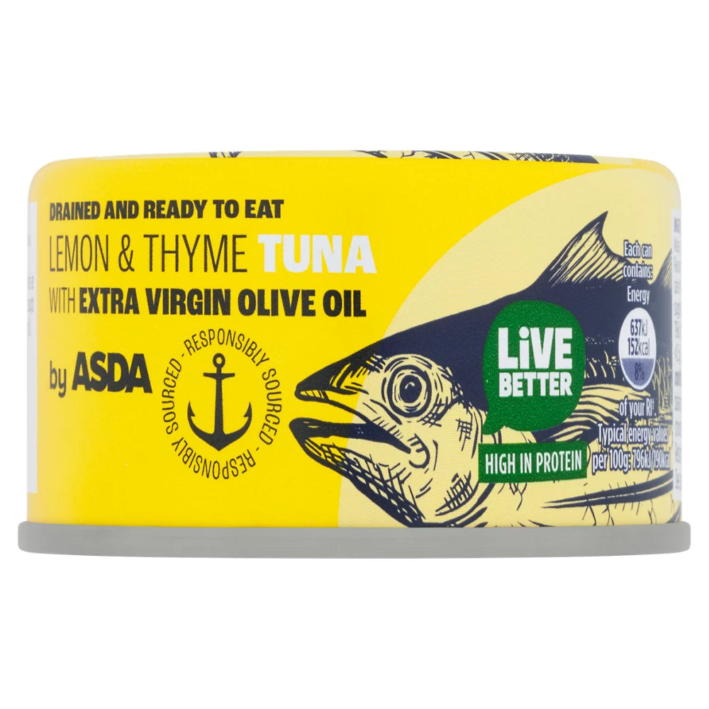 ASDA Lemon & Thyme Tuna with Extra Virgin Olive Oil 80g