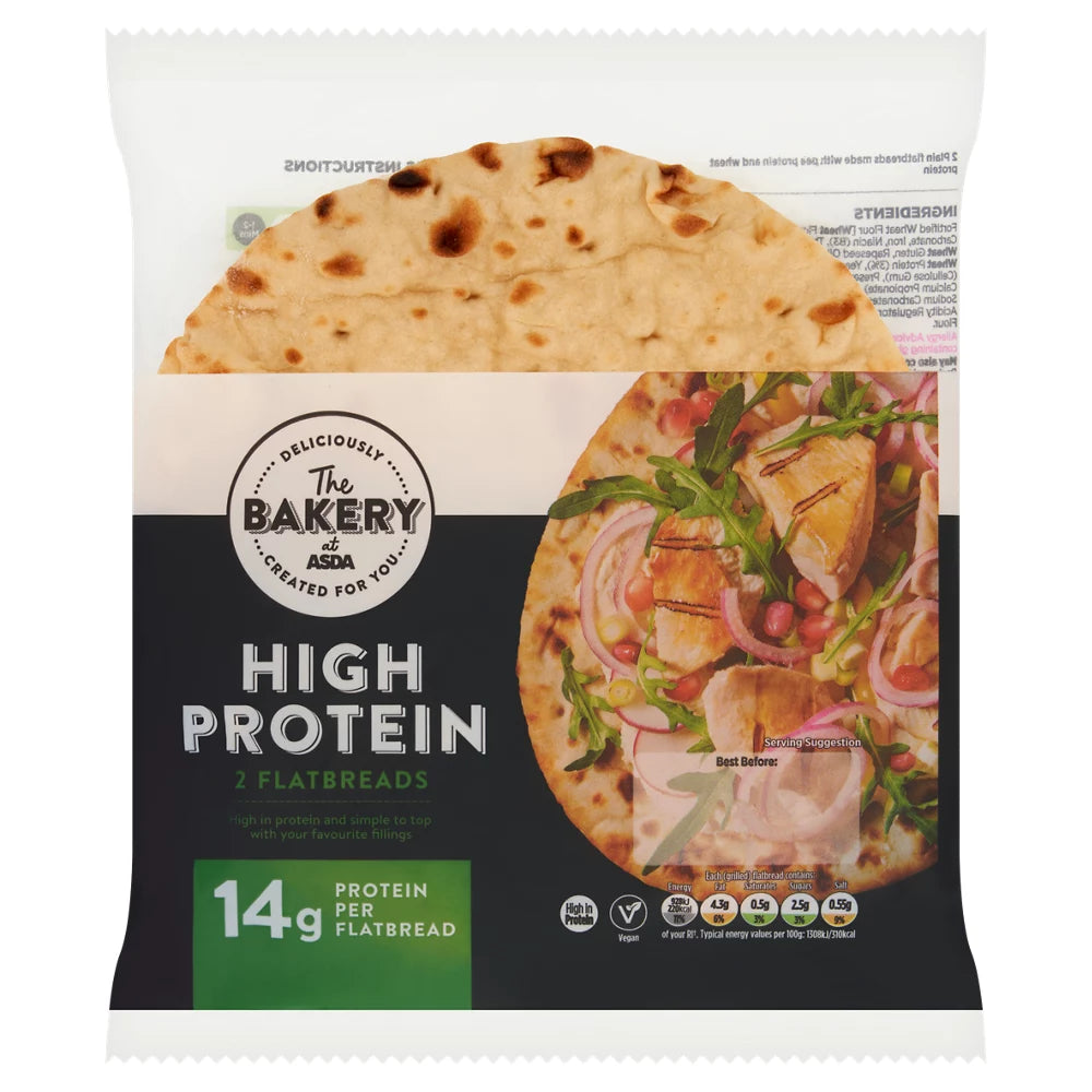 The BAKERY at ASDA The Bakery at 2 High Protein Flatbreads