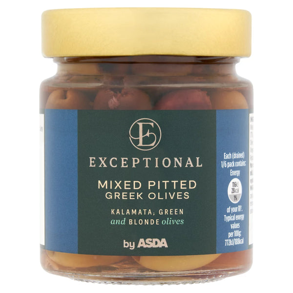 Exceptional by ASDA Mixed Pitted Greek Olives 195g