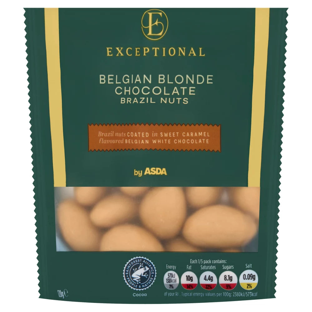 Exceptional by ASDA Exceptional by Belgian Blonde Chocolate Brazil Nuts 120g