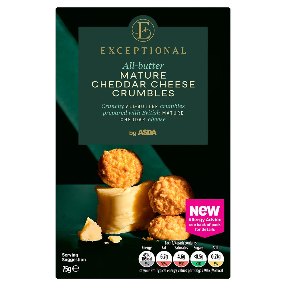 Exceptional by ASDA Exceptional by All-Butter Mature Cheddar Cheese Crumbles 75g