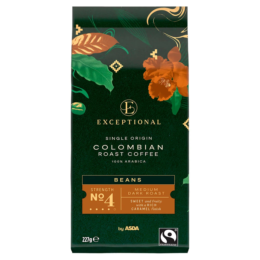 Exceptional by Asda Colombian Roast Coffee Beans 227g