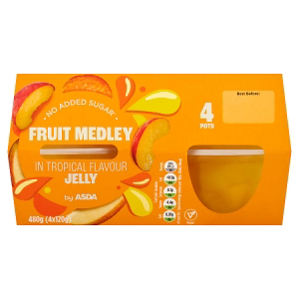 ASDA Fruit Medley in Tropical Flavour Jelly 480g (4 x 120g)