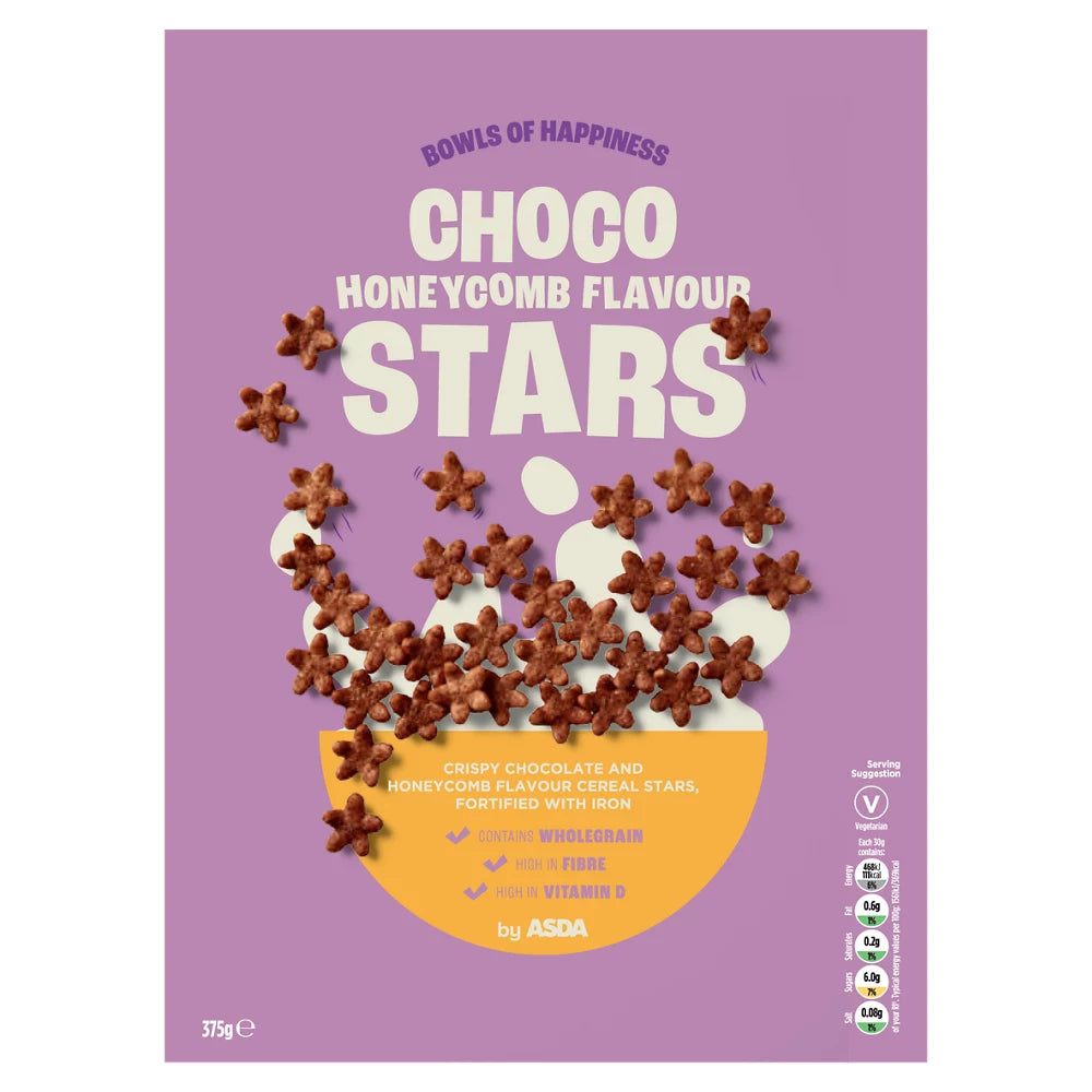 ASDA Honeycomb Flavour Choco Stars 375g