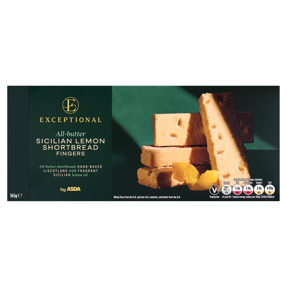 Exceptional by ASDA All-Butter Sicilian Lemon Shortbread Fingers 165g