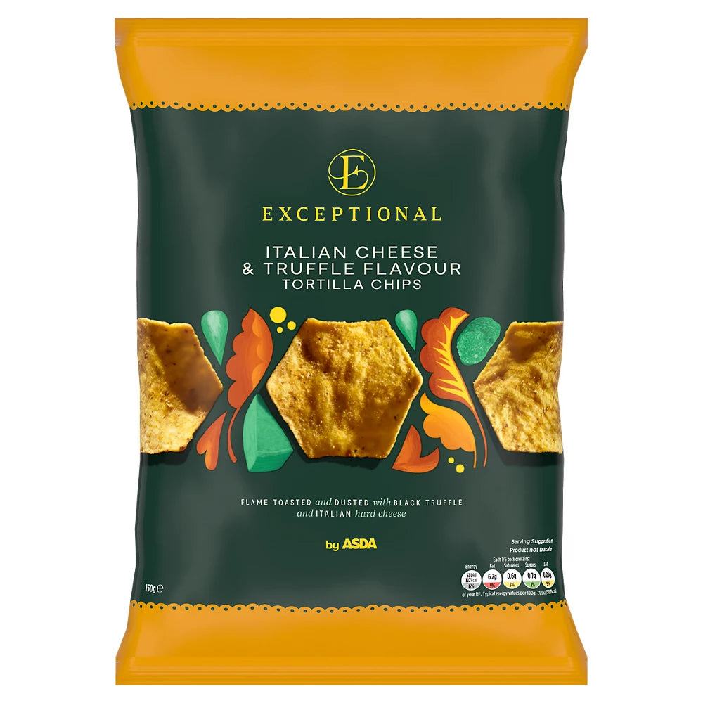 Exceptional by ASDA Italian Cheese & Truffle Flavour Tortilla Chips 150g