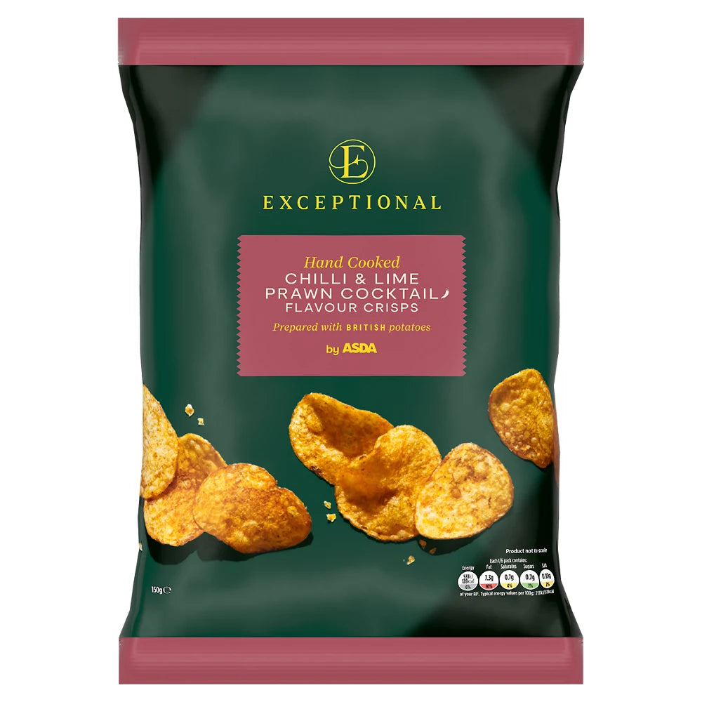 Exceptional by ASDA Chilli & Lime Prawn Cocktail Flavour Crisps 150g