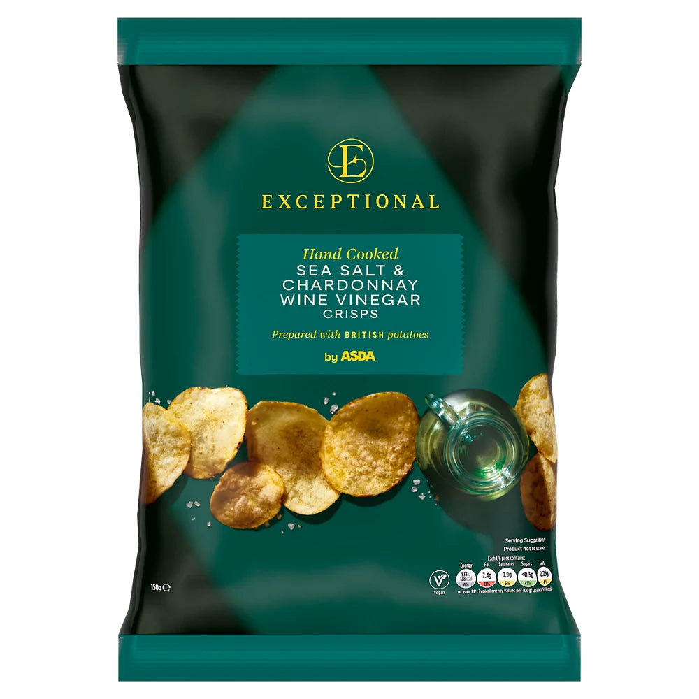 Exceptional by ASDA Sea Salt & Chardonnay Wine Vinegar Crisps 150g