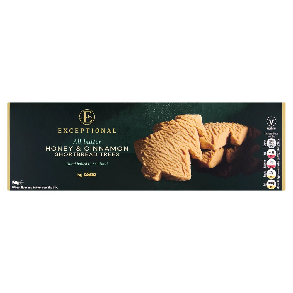 Exceptional by ASDA All-Butter Honey & Cinnamon Shortbread Trees 150g