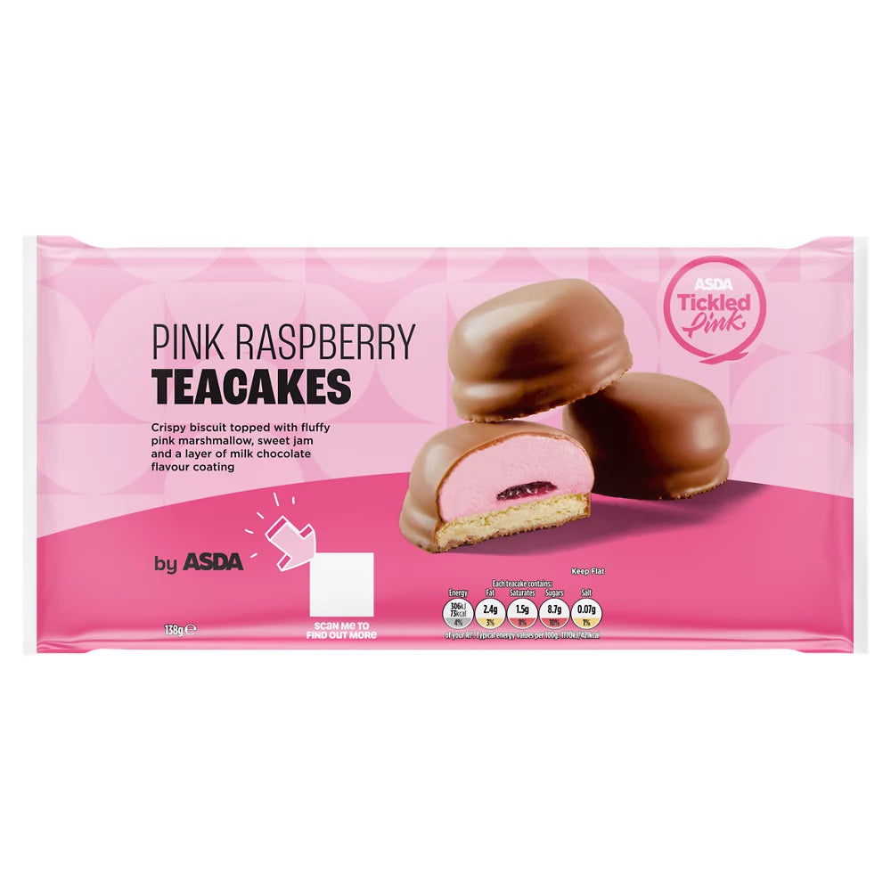 ASDA Pink Raspberry Teacakes 138g