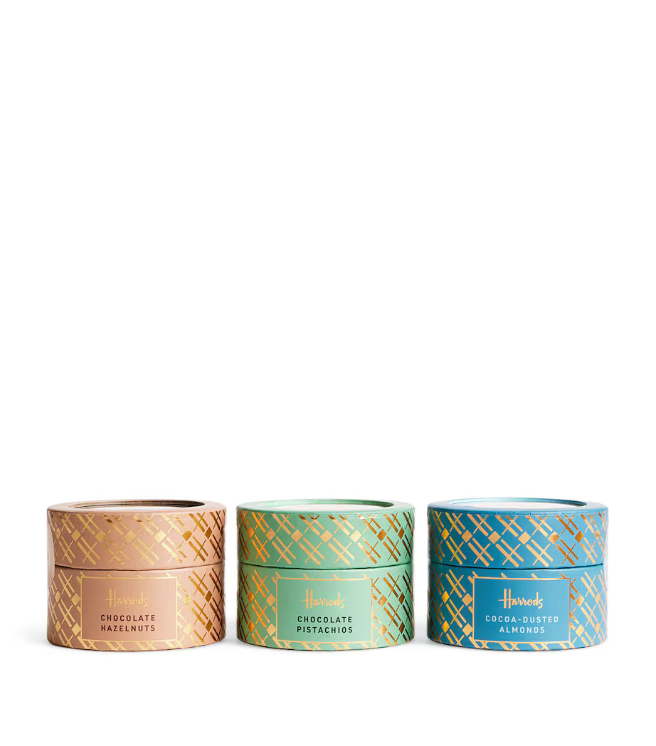 Harrods Mini Drum Chocolate Nuts Gift Set 300g