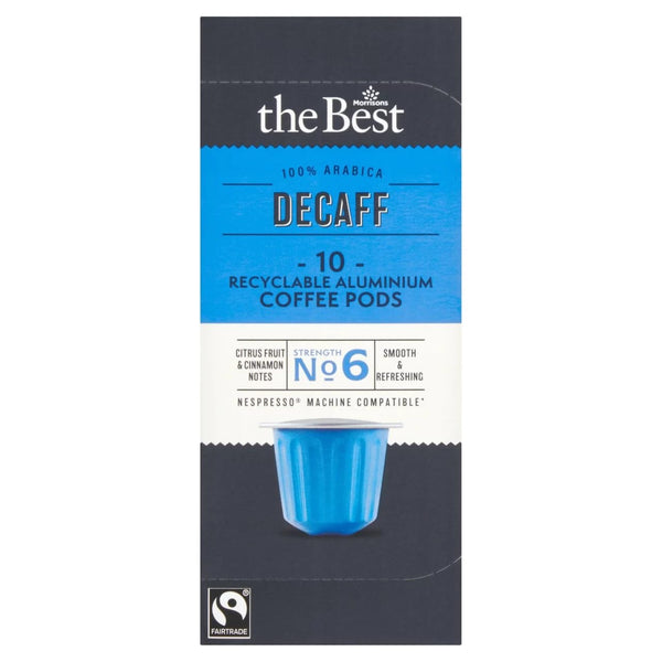 Morrisons The Best Fairtrade Decaf Pods, 10 Pods, 54g
