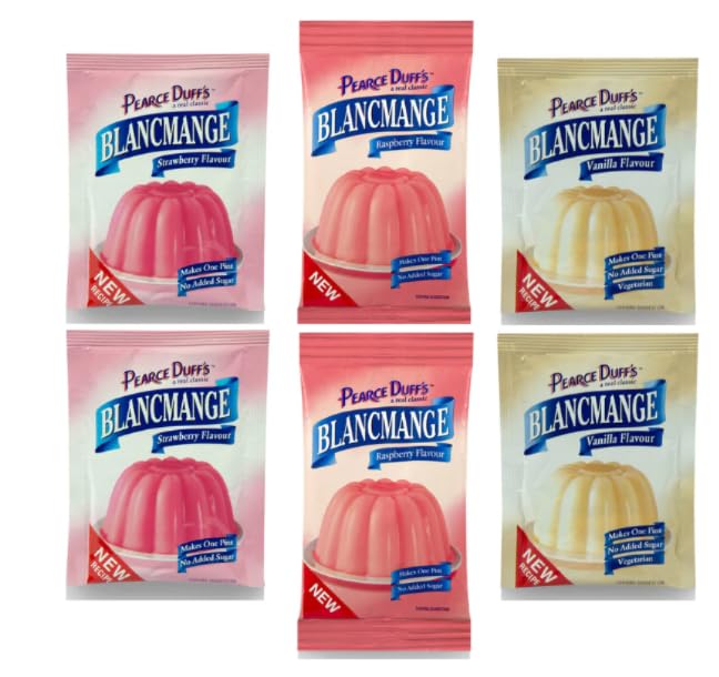 Pearce Duff's Blancmange, 2xStrawberry, 2xRaspberry, 2xVanilla Flavours, 6 Pack