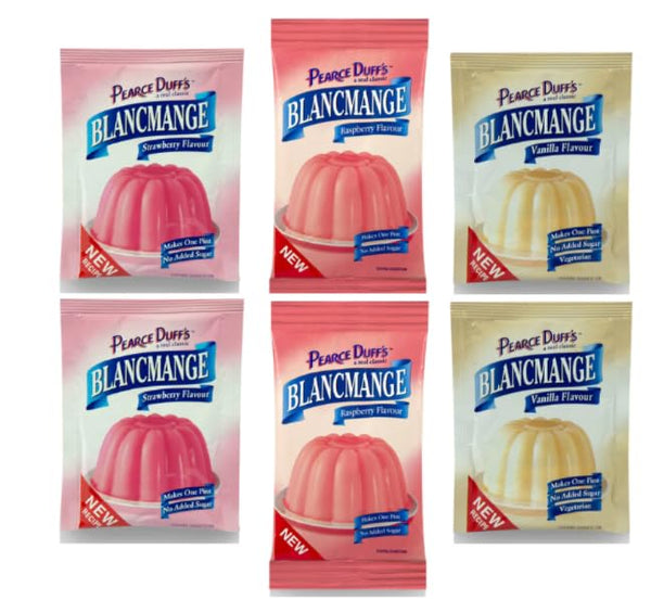 Pearce Duff's Blancmange, 2xStrawberry, 2xRaspberry, 2xVanilla Flavours, 6 Pack