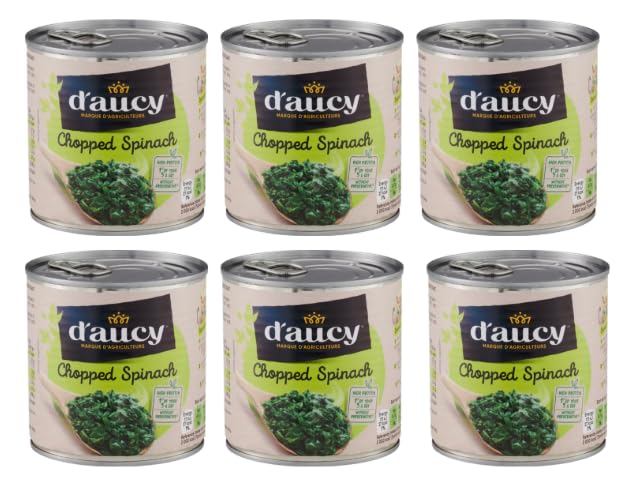 D'aucy Chopped Spinach Canned Vegetables, Pack of 6