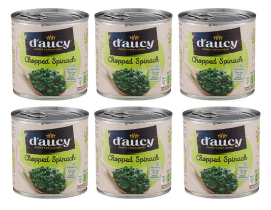 D'aucy Chopped Spinach Canned Vegetables, Pack of 6