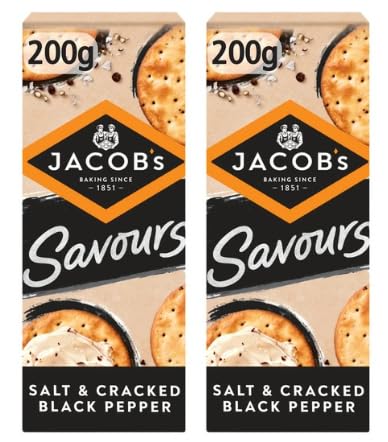 Jacob's Savours Salt & Cracked Black Pepper Crackers