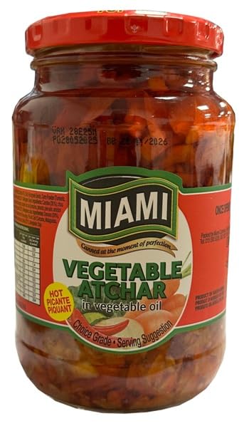 Miami Vegetable Atchar in Vegetable Oil, Hot Picante Piquant, Choice Grade