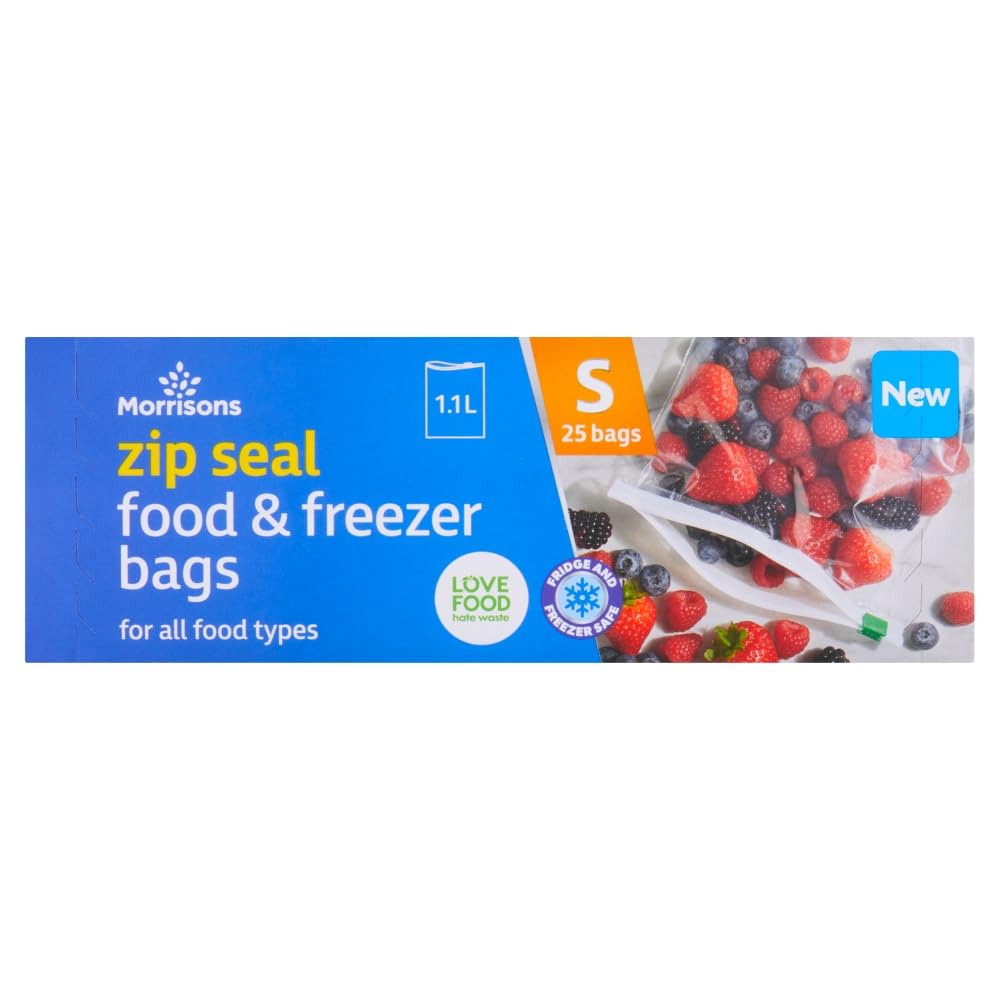 Morrisons Small Zip Seal Food and Freezer Bags 25pk