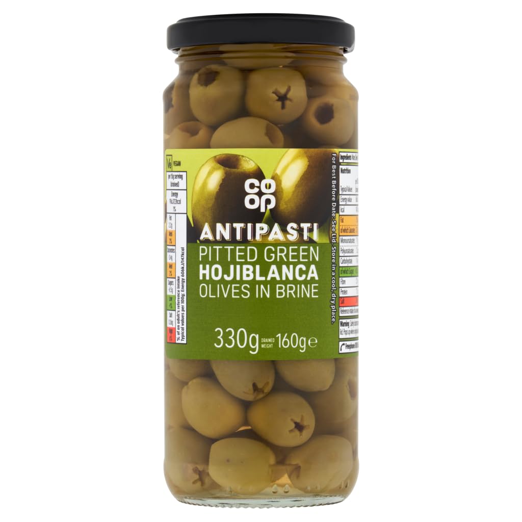 Co-op Antipasti Pitted Green Hojiblanca Olives in Brine, 330g