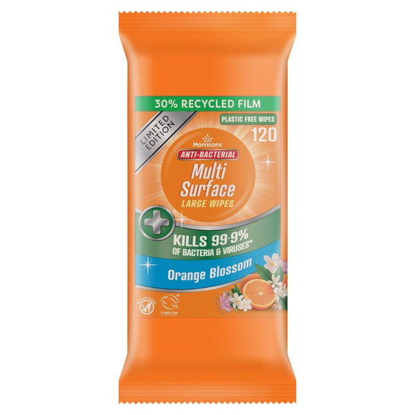 Morrisons Limited Edition Orange Antibacterial Wipes 120pk