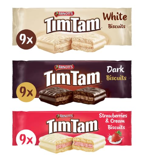 Tim Tam Variety Pack, White, Dark, Strawberries