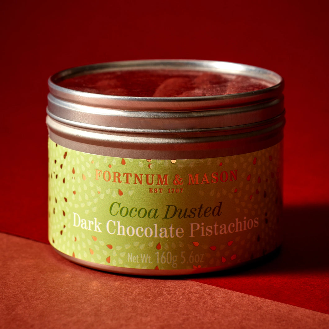 Fortnum & Mason Cocoa Dusted Dark Chocolate Pistachios, 160g